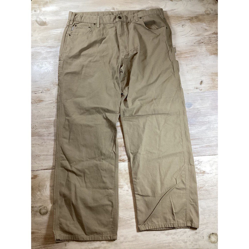 Carhartt Carpenter Pants Workwear Utility Khaki Tan Cotton B159 Men's 40x32‎